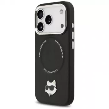 Husă Karl Lagerfeld Choupette Pin MagSafe pentru iPhone 17 Pro Max, neagră
