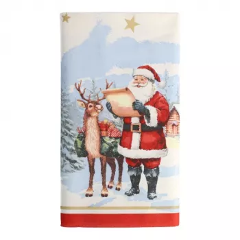 Față de masă PAPSTAR Dear Santa 37224 albă 120,0 x 180,0 cm
