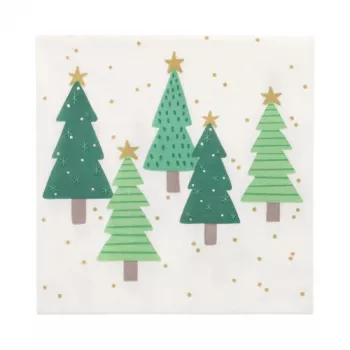 Șervețele de Crăciun PAPSTAR „Winter Trees” 330 x 330 mm, imprimate, pliate în 1/4, 3 straturi