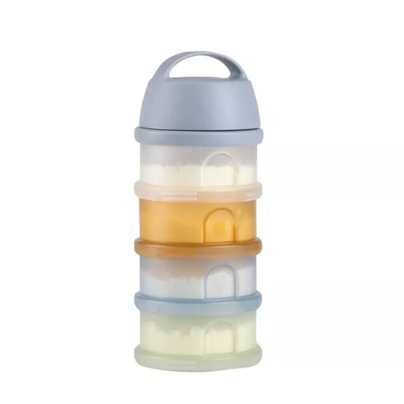 Recipient pentru lapte praf BEABA, 4 compartimente, „Translucent Pebble”