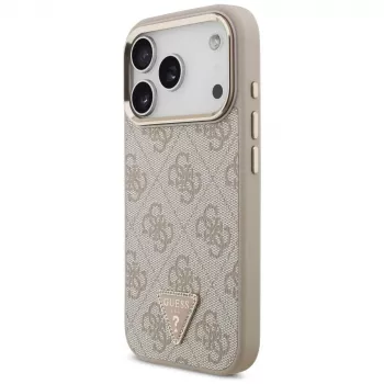 Husă Guess 4G Triangle Logo MagSafe pentru iPhone 18 Pro / 17 Pro, auriu roz
