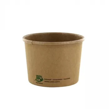 Bol de supă PAPSTAR pure, rotund, 350 ml, maro, carton din fibre virgine nealbit cu strat organic