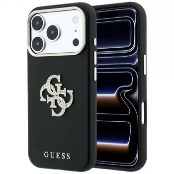 Husă Guess Smooth & Big Strass Logo pentru iPhone 18 Pro Max / 17 Pro Max, neagră
