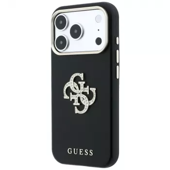 Husă Guess Smooth & Big Strass Logo pentru iPhone 18 Pro Max / 17 Pro Max, neagră