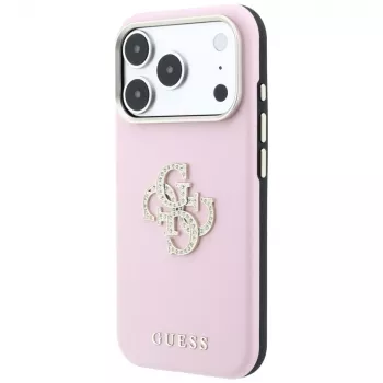 Husă Guess Smooth & Big Strass Logo pentru iPhone 18 Pro Max / 17 Pro Max, roz