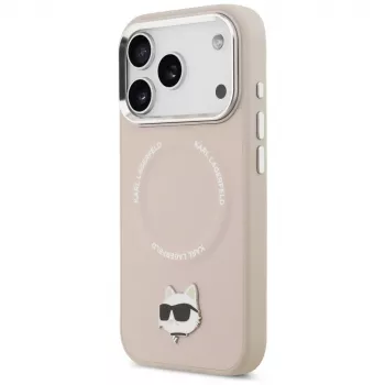 Husă Karl Lagerfeld Choupette Pin MagSafe pentru iPhone 17 Pro, roz