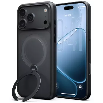 TORRAS Ostand Q3 Spin – husă pentru iPhone 18 Pro Max / 17 Pro Max compatibilă cu MagSafe (negru)
