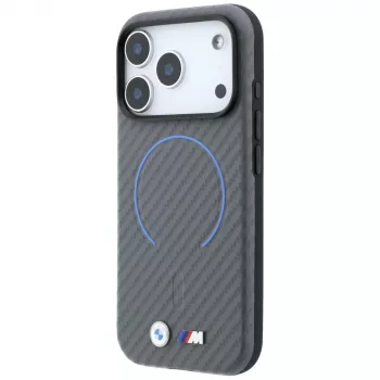 Husă MagSafe BMW M Carbon Printed Ring pentru iPhone 18 Pro / 17 Pro, antracit