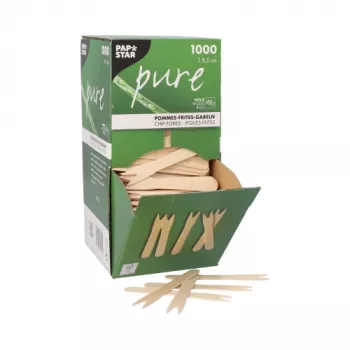 Furculițe pentru cartofi prăjiți din lemn PAPSTAR pure, 1000 buc.
