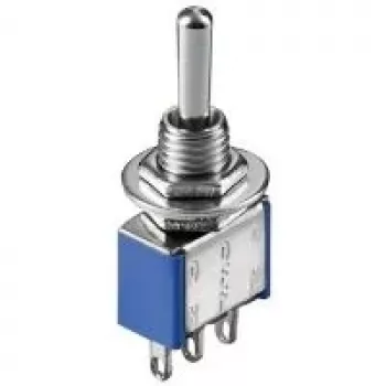 Comutator basculant miniatural Goobay ON-OFF-ON cu lame de lipit