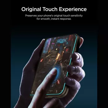 Sticlă securizată Spigen Glas.TR EZ Fit Pro HD AC, pachet de 2, iPhone Duo, clar