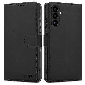 Husă portofel Tech-Protect pentru Samsung Galaxy A17 / A18 / A26 4G / 5G, neagră