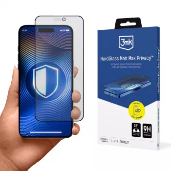 Sticlă de confidențialitate mată 3mk HardGlass Matt Max Privacy pentru Apple iPhone 17 Pro Max (3M008572)