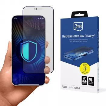 Sticlă de confidențialitate mată 3mk HardGlass Matt Max Privacy pentru Apple iPhone Air (3M008573)