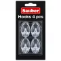 Cârlige ovale Sauber, 4 buc., 2,3x4 cm, transparente
