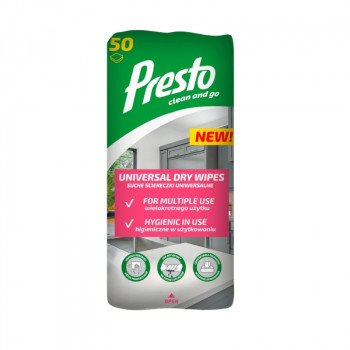 Șervețele de curățare uscate universale Presto, 50 buc.