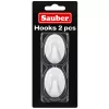 Cârlige ovale Sauber, 3 x 4,7 cm, albe, 2 buc.