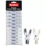 Cârlige de rufe din plastic Sauber, 10 buc., verde/galben/gri