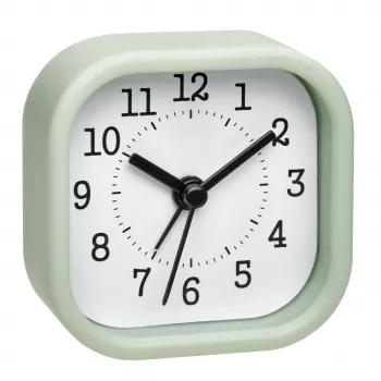 Ceas deșteptător cu cuarț TFA Dostmann 60.1035.04, verde pastel, 1 oră de alarmă
