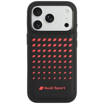 Husă MagSafe Audi Sport din piele sintetică pentru iPhone 18 Pro / 17 Pro, neagră