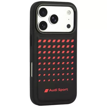 Husă MagSafe Audi Sport din piele sintetică pentru iPhone 18 Pro / 17 Pro, neagră