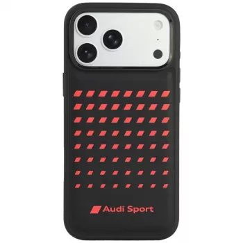 Husă MagSafe din piele sintetică Audi Sport pentru iPhone 18 Pro Max / 17 Pro Max, neagră