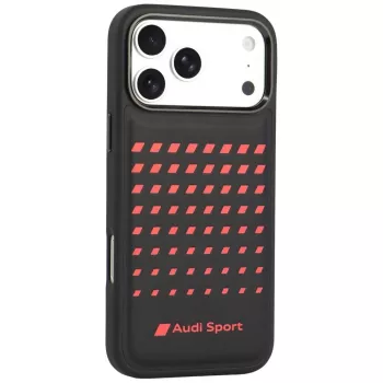 Husă MagSafe din piele sintetică Audi Sport pentru iPhone 18 Pro Max / 17 Pro Max, neagră