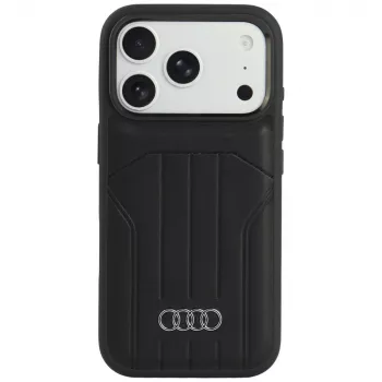 Husă Audi din piele sintetică MagSafe pentru iPhone 18 Pro / 17 Pro, neagră