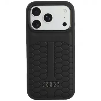 Husă Audi din piele MagSafe pentru iPhone 18 Pro / 17 Pro, neagră