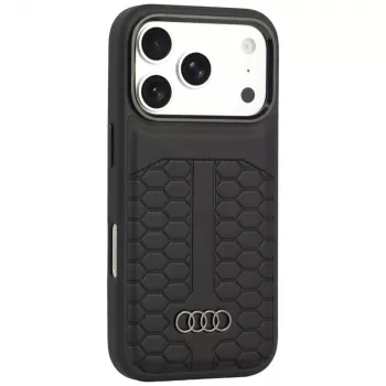 Husă Audi din piele MagSafe pentru iPhone 18 Pro / 17 Pro, neagră