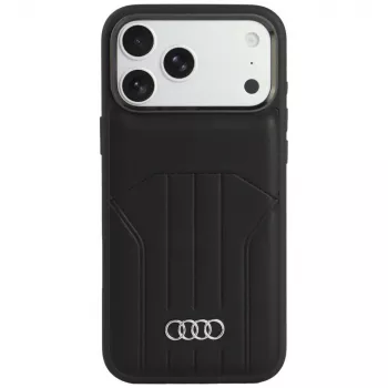 Husă Audi din piele sintetică MagSafe pentru iPhone 18 Pro Max / 17 Pro Max, neagră