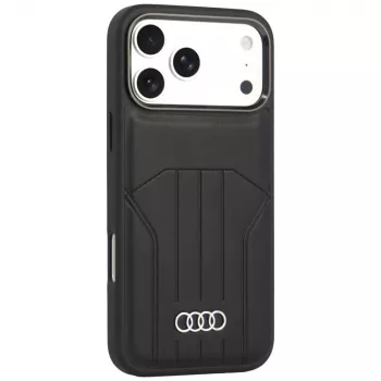 Husă Audi din piele sintetică MagSafe pentru iPhone 18 Pro Max / 17 Pro Max, neagră