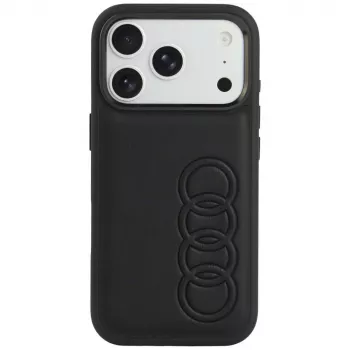 Husă MagSafe din piele sintetică Audi TT pentru iPhone 18 Pro / 17 Pro, neagră