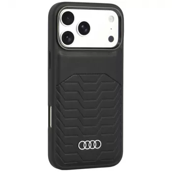 Husă MagSafe din piele sintetică Audi GT pentru iPhone 18 Pro Max / 17 Pro Max, neagră