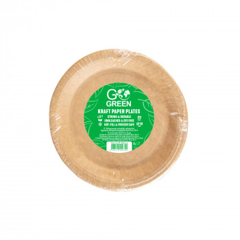 Farfurii din hârtie kraft Gogreen Go Green Ø18 cm, 20 buc.