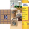 Etichete Avery Zweckform L7110-25, adeziv permanent, maro natural, 62 x 42 mm, 450 buc. (25 file x 18)