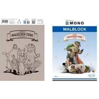 Bloc de desen Tombow “Die Schule der magischen Tiere”, DIN A4, 120 g/m², 20 coli