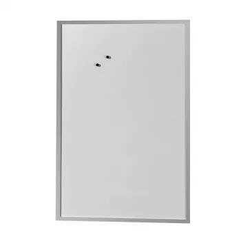 Tablie magnetică herlitz 60 x 80 cm, oțel lăcuit alb, ramă din lemn argintiu