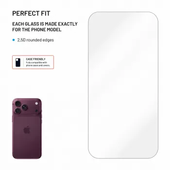 Sticlă de protecție din sticlă călită 2.5D Fixed cu aplicator anti-praf pentru Apple iPhone 18 Pro Max, 2 buc.