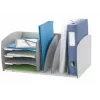 Sistem de arhivare Paperflow S, 4 compartimente, gri, polistiren, 2 separatoare reglabile
