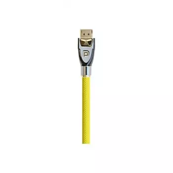 Cablu DisplayPort 1.2 Good Connections PYTHON Series GC-M0075, 4K2K/UHD, aurit, OFC, împletit cu nailon, galben, 1 m