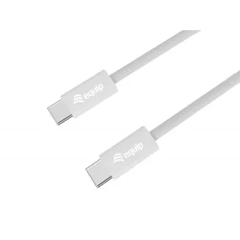 Cablu USB-C la USB-C 2.0 Equip 128840, 3 A, PD 60 W, 0,3 m, alb