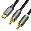 Cablu LogiLink CUA0142 USB 2.0 Type-C la 2x RCA, audio stereo, aluminiu, negru/argintiu, 2 m