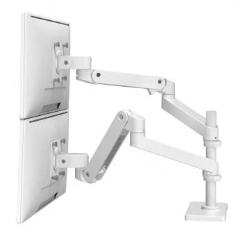Kit de montare pentru monitor Ergotron LX Pro (braț articulat dublu), modular, pentru 2 monitoare LCD, clemă C plată, alb, până la 24 inch
