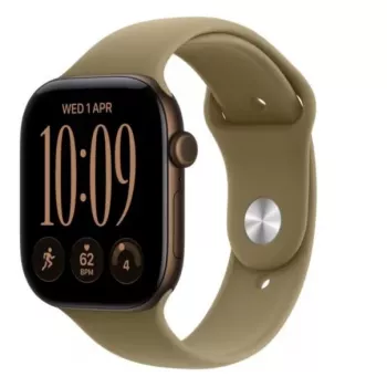 Smartwatch Apple Watch Series 12, GPS, 42 mm, carcasă aluminiu bronz închis, Sport Band oliv, M/L