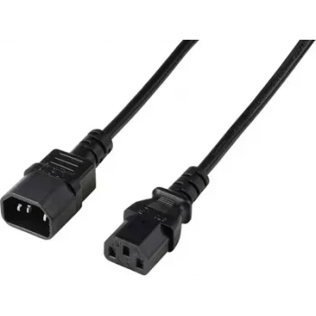 Cablu prelungitor de alimentare Renkforce Deluxe, ștecher IEC C13 la priză IEC C14, 3 m, negru