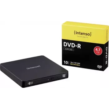 Pachet unitate DVD externă Intenso, Micro-USB B (USB 3.2 Gen 1), retail, negru