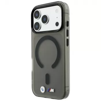 Husă smartphone BMW M IML Frosted Metal Logo & Trims MagSafe pentru iPhone 18 Pro Max / 17 Pro Max, neagră