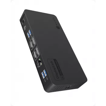 Stație de andocare pentru notebook ICY BOX IB-DK2255AC 11 în 1, cip DL6950, 2x video (2x DP/HDMI 4K@60 Hz), 96 W PD către host, Gigabit LAN, host C+A 10 Gbit/s, negru