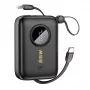 Power bank Dudao DDA344, 10000 mAh, PD 22,5 W, cu cablu integrat, negru